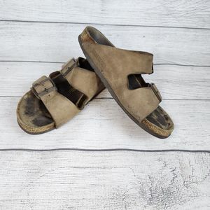Birkenstock Arizona Oiled Leather Sandals Tobacco Brown US 6 EU 37 Distressed